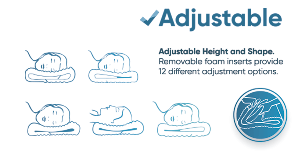 Contoured Travel Memory Foam Adjustable Pillow